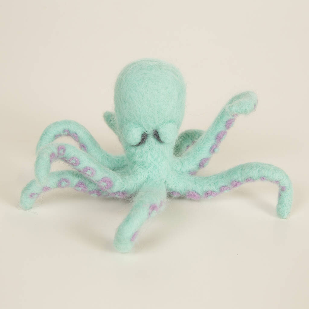 Three Octopus Needle Felting Kit By Wool Couture
