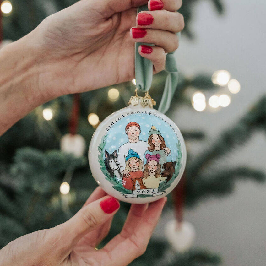 Family Portrait Christmas Bauble By Winterhart