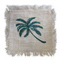 Linen Cushion 60x60cm Palm Tree With Fringe, thumbnail 6 of 6