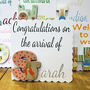 Personalised Alphabet Door Letter New Baby Card, thumbnail 3 of 8