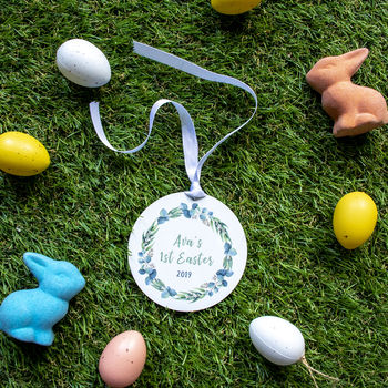 Personalised Babies First Easter Wreath Decoration, 2 of 6