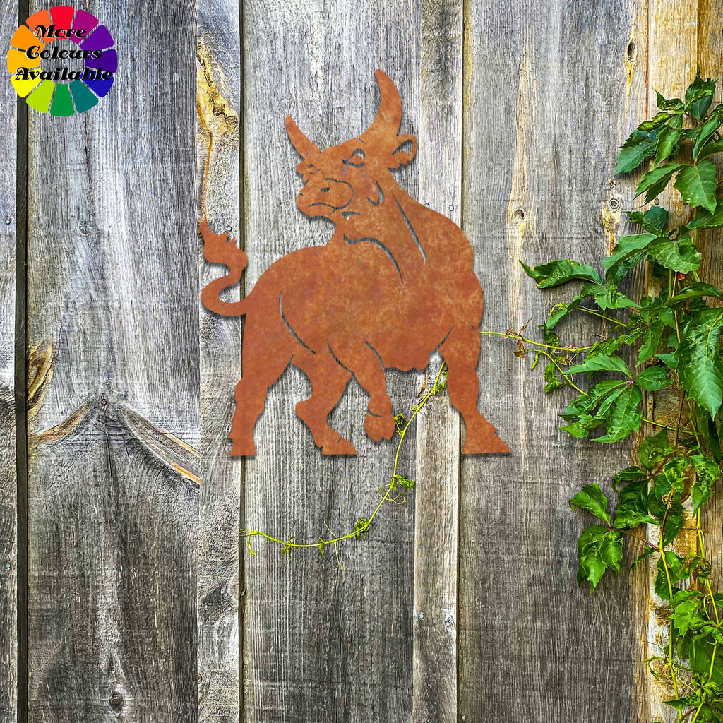 Metal Bull Wall Art Decoration Farmers Gift Idea By Duke Craft