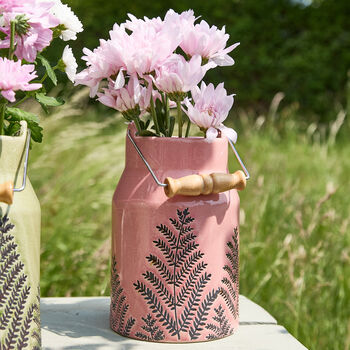 Kilnsey Fern Pink Milk Churn Vase, 7 of 9