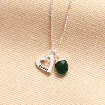 Personalised Heart And Bail Or Star Birthstone Charm Necklace, 5 of 9