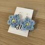 Handmade Crochet Forget Me Not Earrings: Surgical Steel, thumbnail 3 of 11