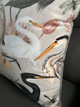 Velvet Heron 50 X 50cm Luxury Cushion, 5 of 10