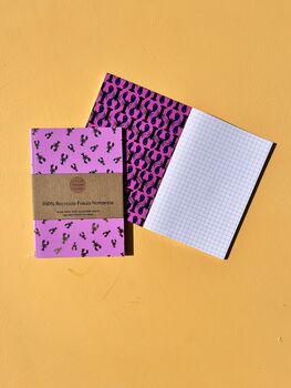 Recycled Pink Notebook With Gold Foil Lobster, 2 of 10