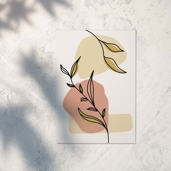 Framed Abstract Botanical Leaf , Cut Outs Print, 3 of 6