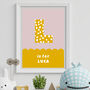 Spots And Scallops Kids Personalised Name Initial Print, thumbnail 1 of 8