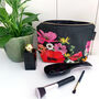 Cosmetic Bag Large Washable Makeup Pouch Black Poppies, thumbnail 2 of 10
