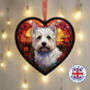 West Highland Terrier Stained Glass Effect Heart Suncatcher, thumbnail 1 of 5