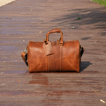 Vintage Look Genuine Leather Over Night Bag, 12 of 12