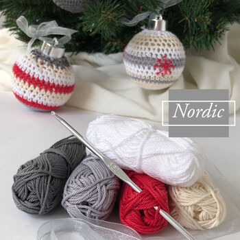 Make Your Own Crochet Christmas Baubles Kit, 3 of 4