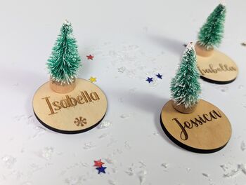 Personalised Table Name Plaques Settings Christmas Tree, 9 of 11