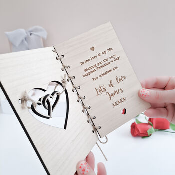 Personalised Wooden Valentine’s Card – Keepsake Gift, 3 of 9