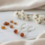 Cognac Baltic Amber And Sterling Silver Drop Earrings, thumbnail 2 of 3