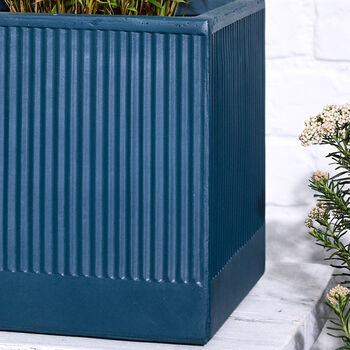 Agri Blue Ribbed Planter, 6 of 9