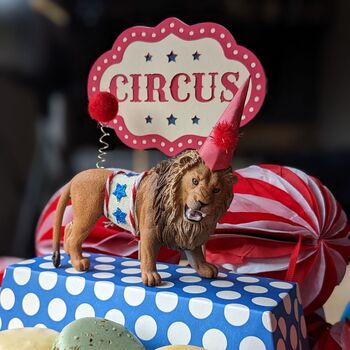 Personalised Circus Lion Cake Topper, 4 of 5