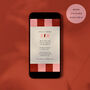 Digital Download Birthday Party Invite With Striped Border, thumbnail 2 of 6