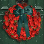 Christmas Roses Wreath With Bow, thumbnail 1 of 5