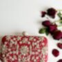 Delhi Dark Red Silk Clutch | Bridal Evening Bag | With Gift Box, thumbnail 3 of 7