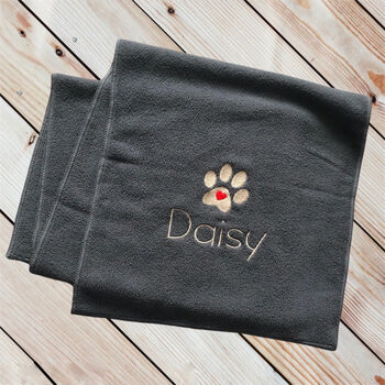 Personalised Microfibre Dog Towel With Name And Paw Motif, 5 of 5