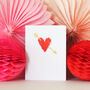 Heart And Arrow Mini Greetings Card, thumbnail 3 of 5