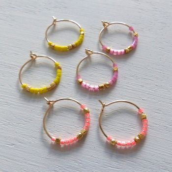 Petite Fair Trade And Neon Delica Hoops, 2 of 10