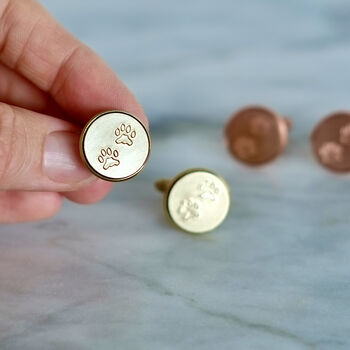 Hand Made Paw Print Cufflinks, 5 of 6