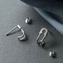 Sterling Silver Safety Pin Hug Studs, thumbnail 3 of 6