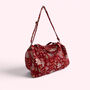 Large Weekend Duffle Bag | Red Block Print Floral, thumbnail 2 of 7