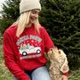 Red Santa Paws Dog Lover Christmas Jumper, thumbnail 1 of 12