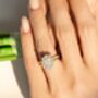 Two.Five Ct Oval Moissanite Halo Engagement Ring, thumbnail 7 of 9