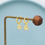 Lily Of The Valley Flower Charm Huggie Hoop Earrings In Sterling Silver, thumbnail 8 of 12