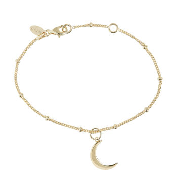 Crescent Moon Bracelet Silver Or 18ct Gold Vermeil, 3 of 5