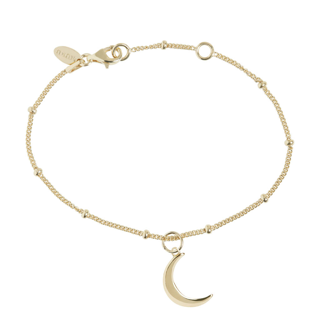 Crescent Moon Bracelet Silver Or 18ct Gold Vermeil By Muru