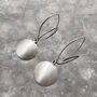 Matt Finish Drop Disc Earrings In Sterling Silver, thumbnail 2 of 7