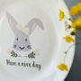Easter Bunny Personalised Hand Decorated Child's China, thumbnail 3 of 5