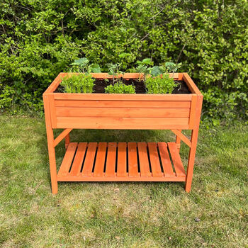 Wooden Raised Herb Planter With Two Liners, 5 of 9