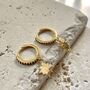 North Star Charm Cubic Zirconia Hoop Earrings, thumbnail 4 of 4