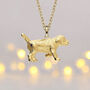 Golden Retriever Necklace In 18ct Gold Plated Silver, thumbnail 3 of 12