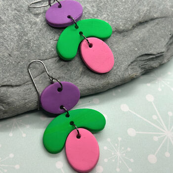 Petals Coloured Polymer Clay Earrings Collection Two, 5 of 7