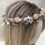 Baby Pink Flower Wedding Crown, thumbnail 4 of 5