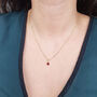 Mini Garnet January Birthstone Charm Gold Plated Chain, thumbnail 2 of 4