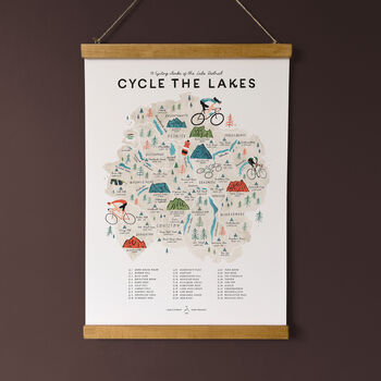 Cycle The Lakes Illustrated Map Checklist Print, 2 of 8
