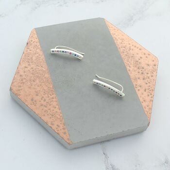 Rainbow Sterling Silver Ear Climbers, 2 of 3