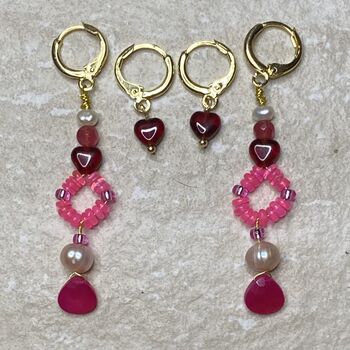 Love Collection Red Heart Huggie Earrings, 2 of 5
