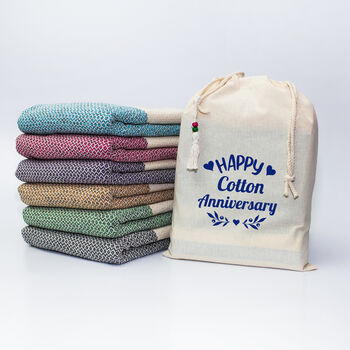 Personalised Cotton Throw, Birthday Gift For Her, 2 of 8