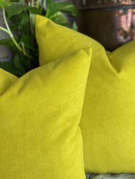 Sunshine Yellow Velvet Cushion, 5 of 12