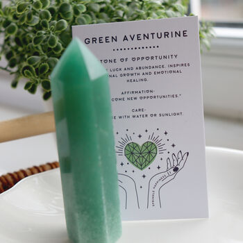 Green Aventurine Crystal Tower Gift With Crystal Card, 8 of 10